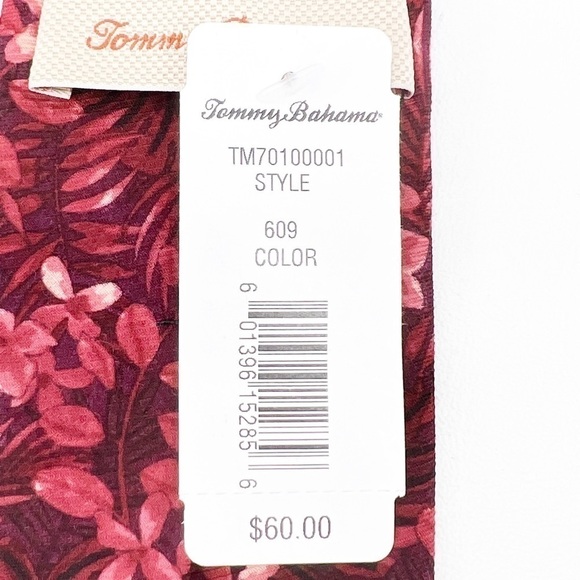 Tommy Bahama Tie Wool & Silk Reds & Pinks Floral Leaves Palm Necktie New NWT - Picture 3 of 5